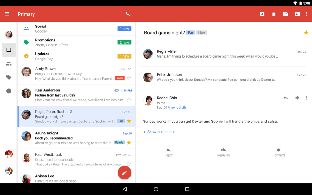 Gmail Tablet
